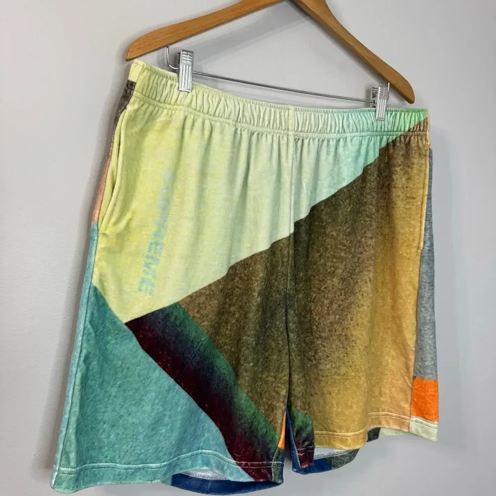Supreme Ss23 Geo Velour Shorts Men's XL Relax Streetwear
